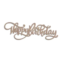 Happy Birthday MDF Cutout Swirls