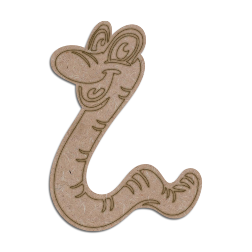 Engraved cartoon snake mdf cutout