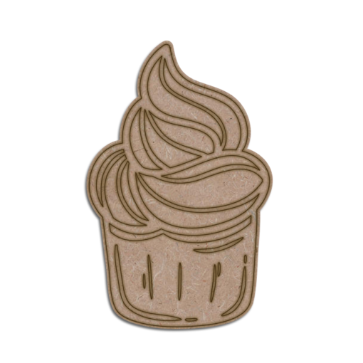Engraved ice cream cup mdf cutout