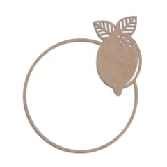 Mdf cutout lemon with leaves wreath