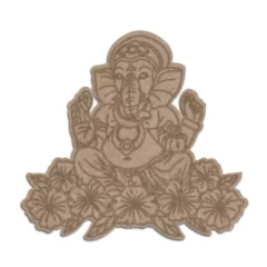 Mdf cutout of ganpati with flowers