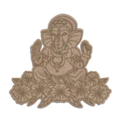 MDF Cutout of Ganpati with flowers