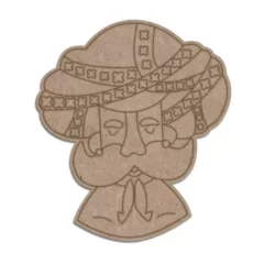 Mdf cutout of rajasthani turban man with engraving