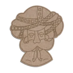 MDF Cutout of Rajasthani Turban Man with Engraving