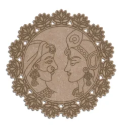 MDF Cutout of Radha Krishna with Engraving