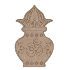Engraved mdf cutout of kalash with om