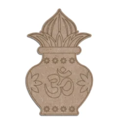 Engraved MDF cutout of Kalash with Om