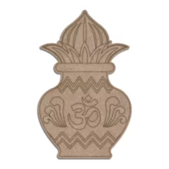 Engraved mdf cutout of kalash with om