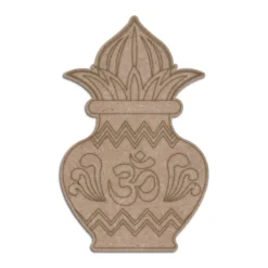 Engraved MDF cutout of Kalash with Om