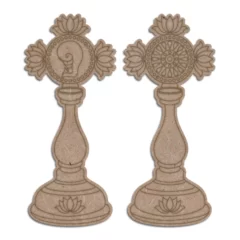 Premarked shanku chakra auspicious holy symbol mdf cutout