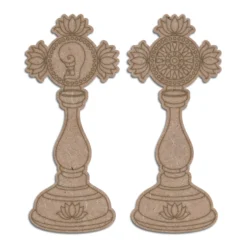 Premarked Shanku Chakra Auspicious Holy Symbol MDF Cutout