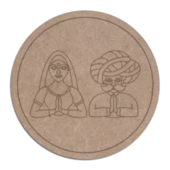 Pre marked mdf base rajasthani turban man art cutout for crafts work home, room decor laser cut artistic diy work art and craft