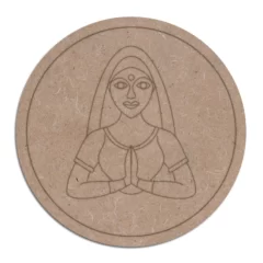 Pre marked mdf base rajasthani woman art cutout for crafts work home, room decor laser cut artistic diy work art and craft