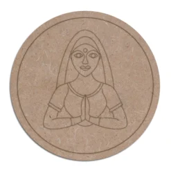 Pre Marked MDF Base Rajasthani Woman Art Cutout for Crafts Work Home, Room Decor Laser Cut Artistic DIY Work Art and Craft