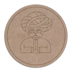 Mdf base rajasthani turban man cutout for diy craft