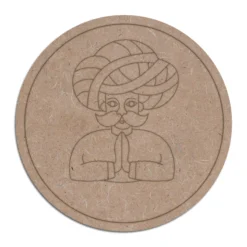 MDF Base Rajasthani Turban Man Cutout for DIY Craft