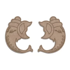 Pre marked wooden mdf ganesha pair cutout for craft work