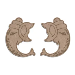 Pre Marked Wooden MDF Ganesha Pair Cutout for Craft Work