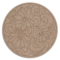 Pre Marked Wooden MDF Lotus Flower Cutout for Craft Work