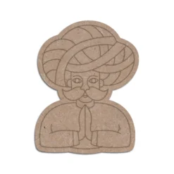 MDF Cutout of Rajasthani Turban Man for craft