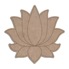 Mdf cutout of lotus flower with leaves
