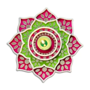 MDF wood cutout shape of flower for decoration (3 piece set)