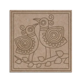 Mdf cutout madhubani two birds