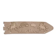 Mdf cut unicorn name plate for kids room with custom name