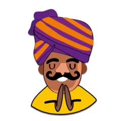 Marathi pheta man with moustache mdf cutout