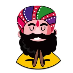 Turban Man with Moustache and Beared MDF cutout